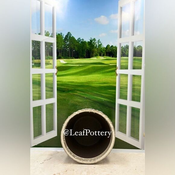 Cafe Noir (SM) Brown/Beige Clay/Concrete Planter Pot with Saucer Attached - Picture 6 of 8